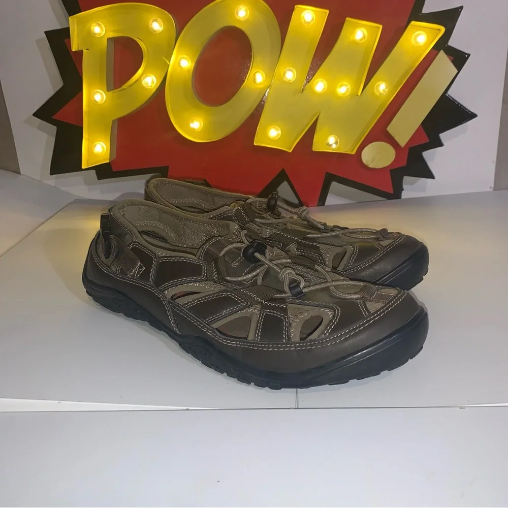 DOCKERS Men's Size 10M Fisherman Water Hiking Trail Brown Sandals Shoes- Used